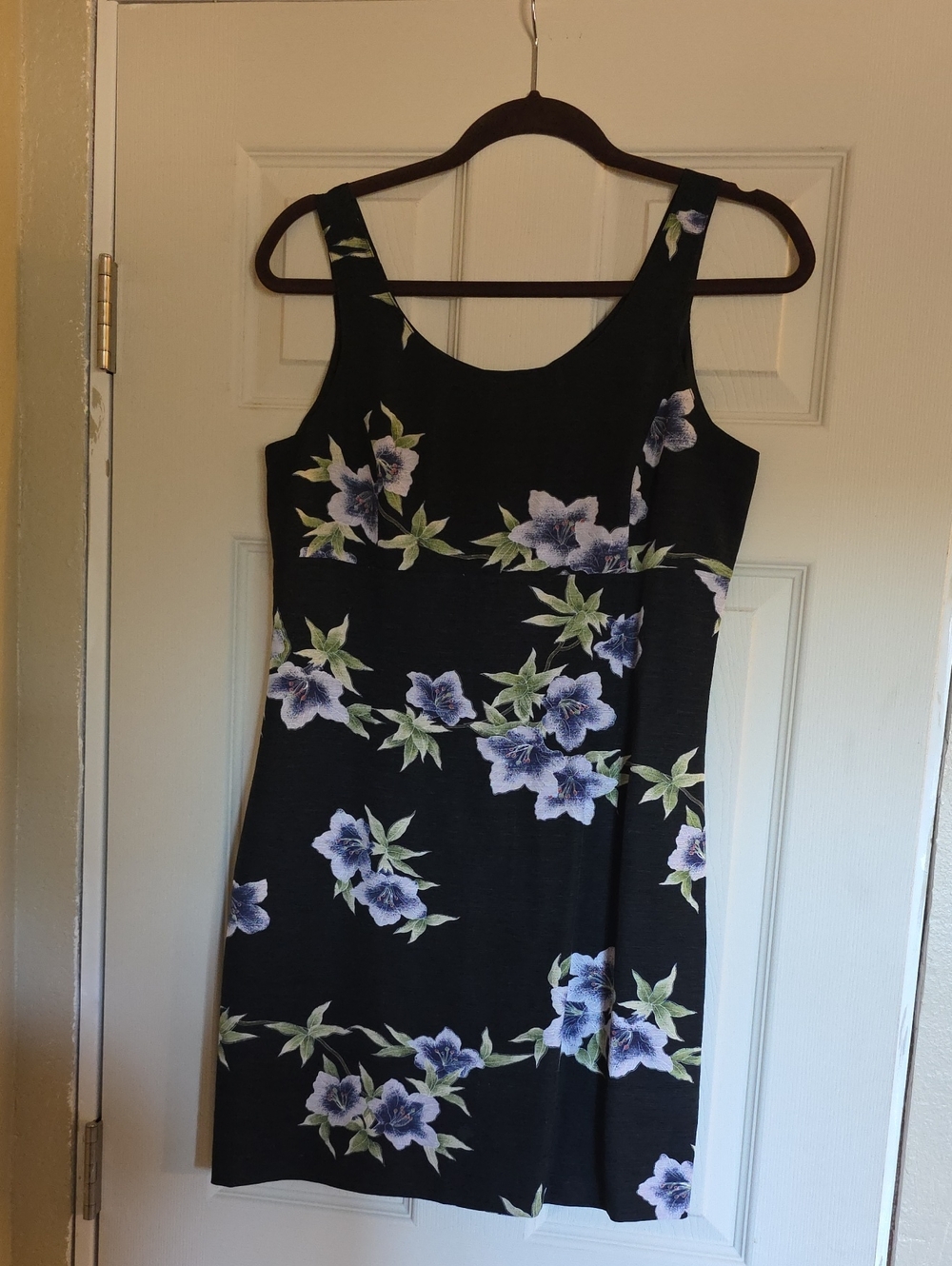 Tommy Bahama Black Mini Dress with Purple Floral Print